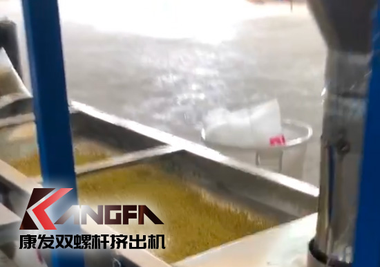 單、雙螺桿擠出機優(yōu)勢互補、高效率高產能！康發(fā)塑機JSH-75/180雙階式（雙螺桿/單螺桿）擠出機組試機!